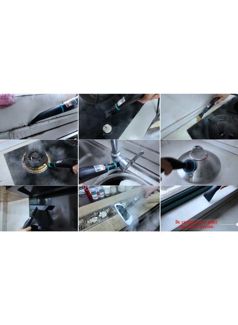 نوفيتسون منظف بالبخار مضغوط للمنزل، NSC-4831B، مكبس بخار محمول بيد مع 8 رؤوس فرشاة للمنزل والمطبخ والحمام والأثاث وتفاصيل السيارة، تنظيف متعدد الأسطح، أسود - Image 3
